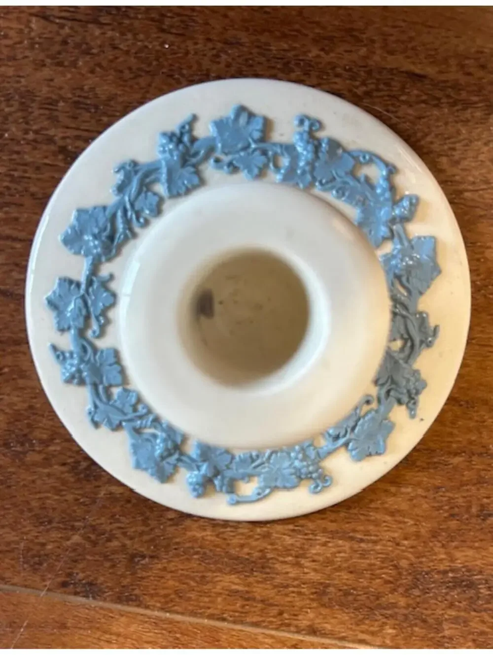 Vintage Wedgwood Vetrochina Blue Jasperware Candle Holder